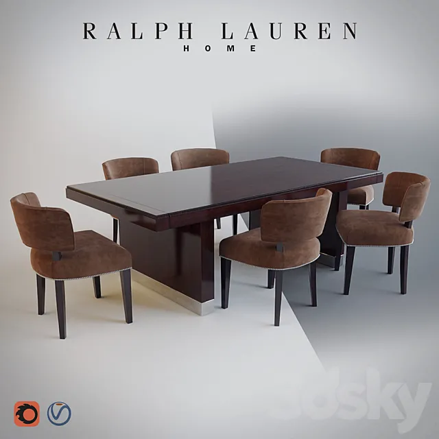 RALPH LAUREN HOME - CLIFF HOUSE DINING TABLE _ CHAIR 3DModel
