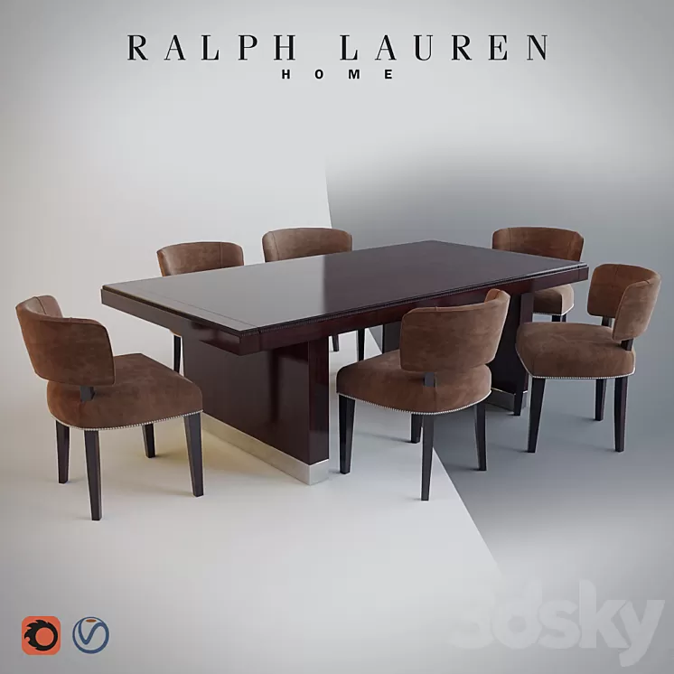 RALPH LAUREN HOME - CLIFF HOUSE DINING TABLE / CHAIR 3D Model