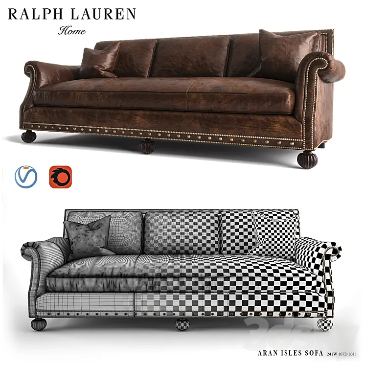Ralph Lauren Isles sofa 3D Model Free