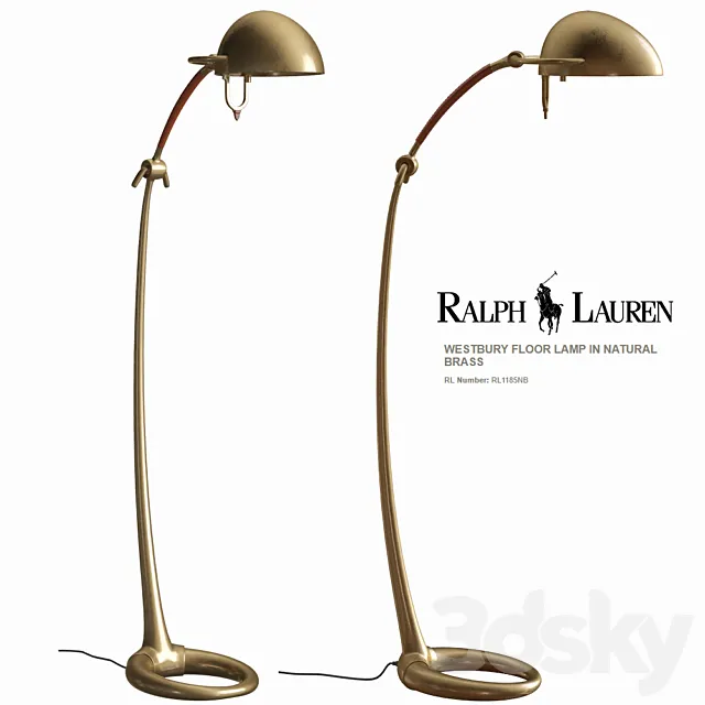 Ralph Lauren WESTBURY FLOOR LAMP IN NATURAL BRASS RL1185NB 3DModel