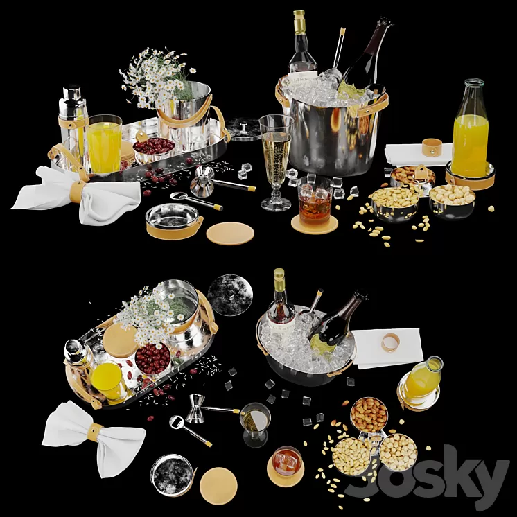 Ralph Lauren Wyatt bar decor collection 3D Model