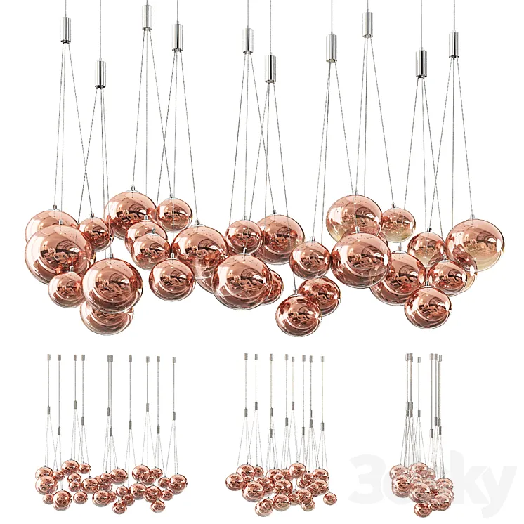 Random Suspension Lighting 3D Model Free