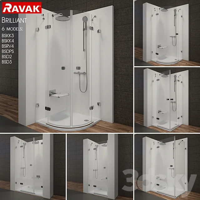 Range of showers Ravak Brilliant 3D Model