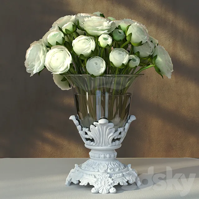 Ranunculus Bouquet 3D Model