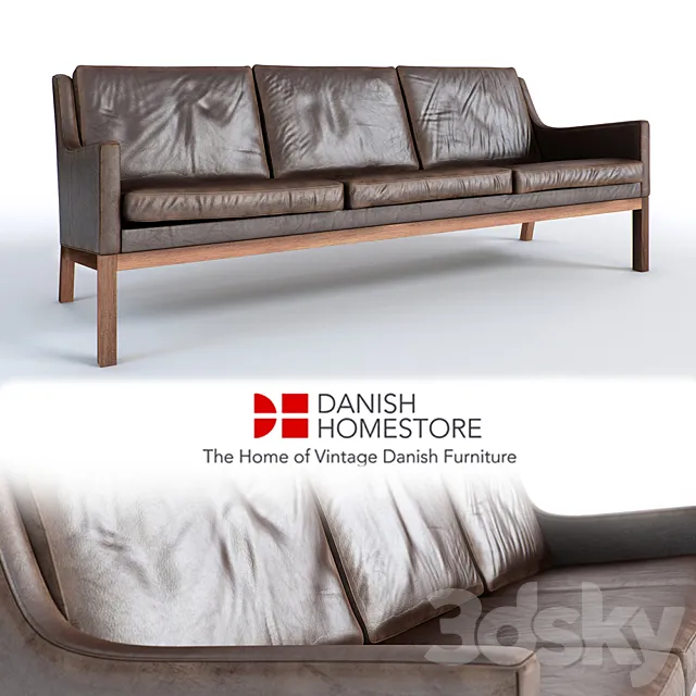 Rare Stylish 1960s Three-Seat Sofa Designed by Kai Lyngfeldt-Larsen 3DModel