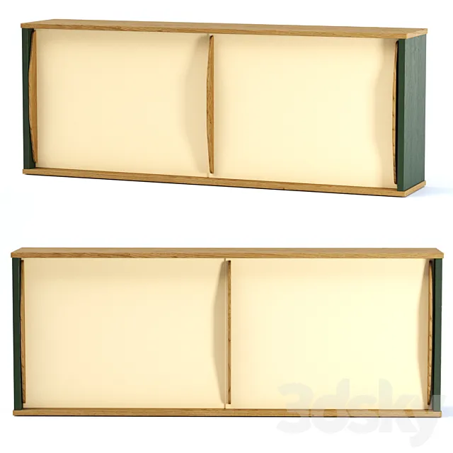 Rare wall-mounted sideboard by Jean Prouve _ Wooden hanging cabinet 3DModel