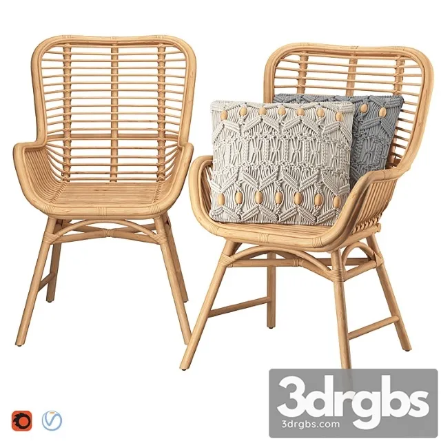 Rattan Accent Chair 1 3D Model Free