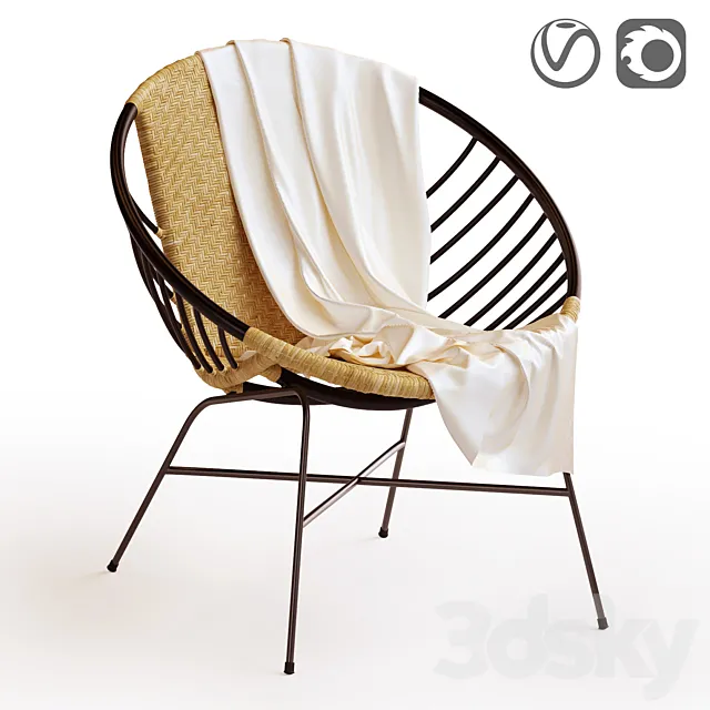 Rattan and metal ball chair NIHOVE Free Download