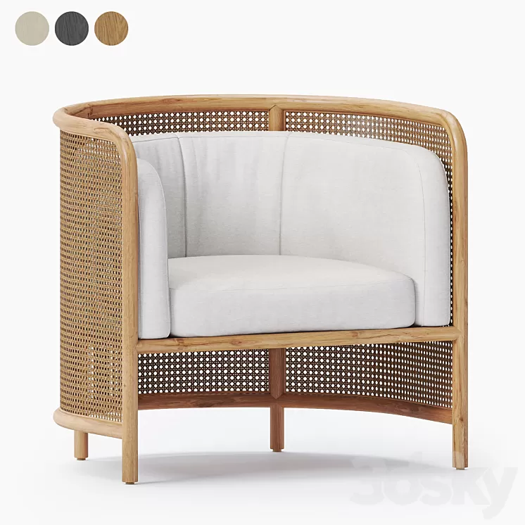 rattan arm chair 3D Model