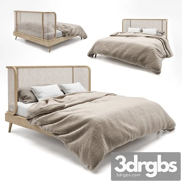 Rattan bed mb03 2 3D Model Free