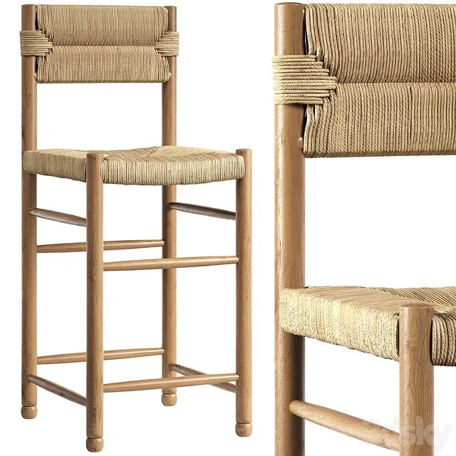 Rattan chair Charlotte Counter Stool 3D Model