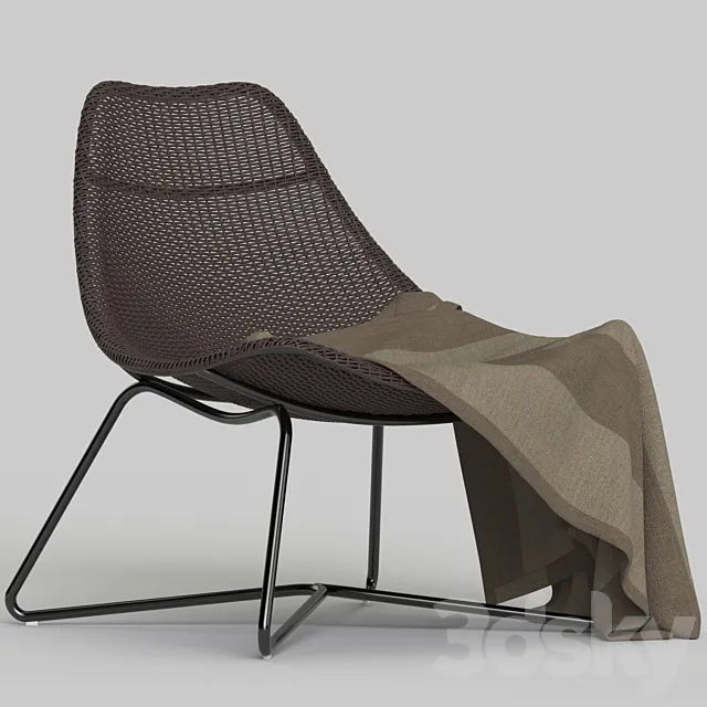 Rattan chair ikea RODVIKEN + tables RISNA 3DModel