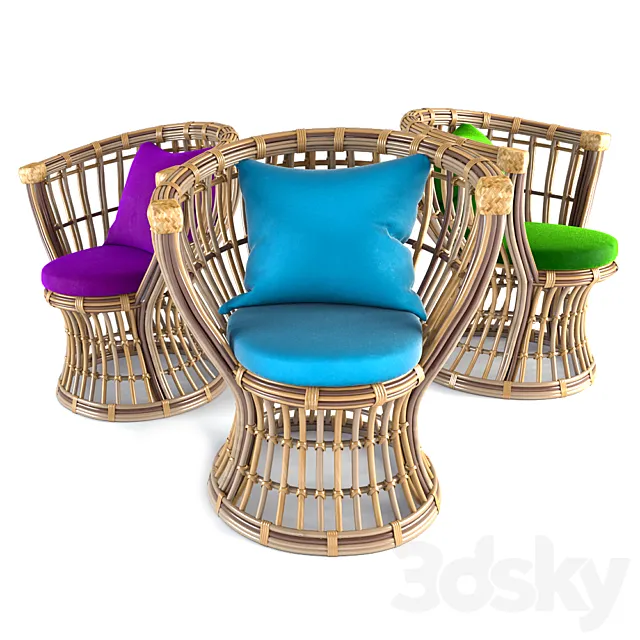 Rattan chair Mazenetti Furniture 3D Model
