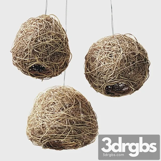 rattan chandeliers spherical beehive number 1 3D Model Download