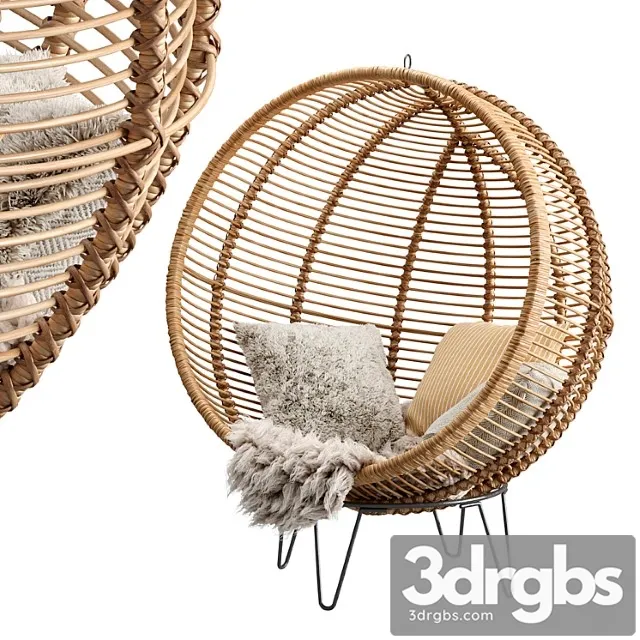 Rattan cocoon chair cox & cox 3D Model Free