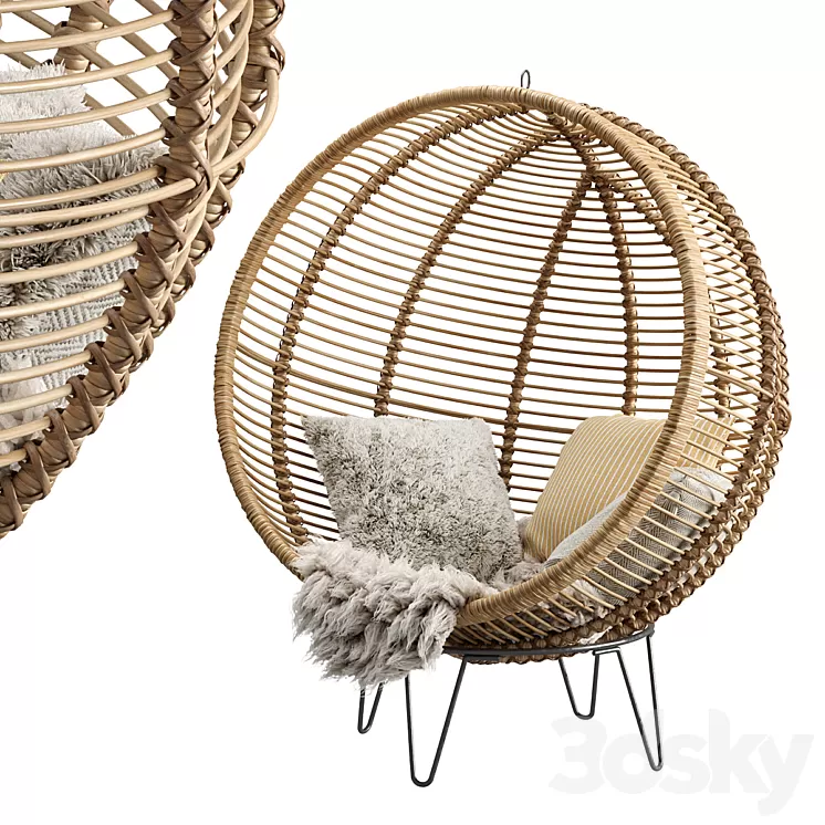 Rattan Cocoon Chair Cox & Cox 3D Model