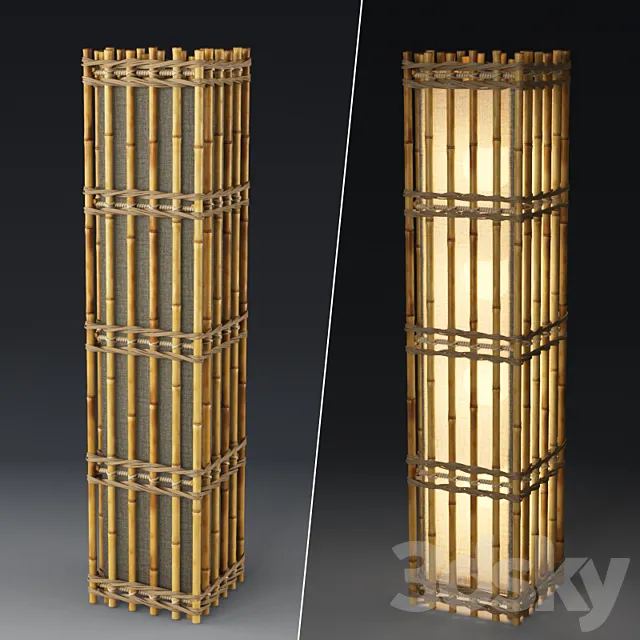 Rattan floor lamp 3DModel