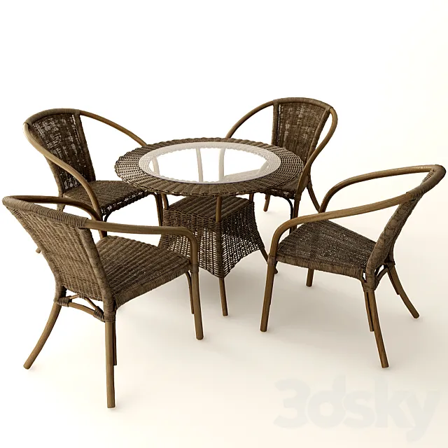 Rattan furniture 3D Model