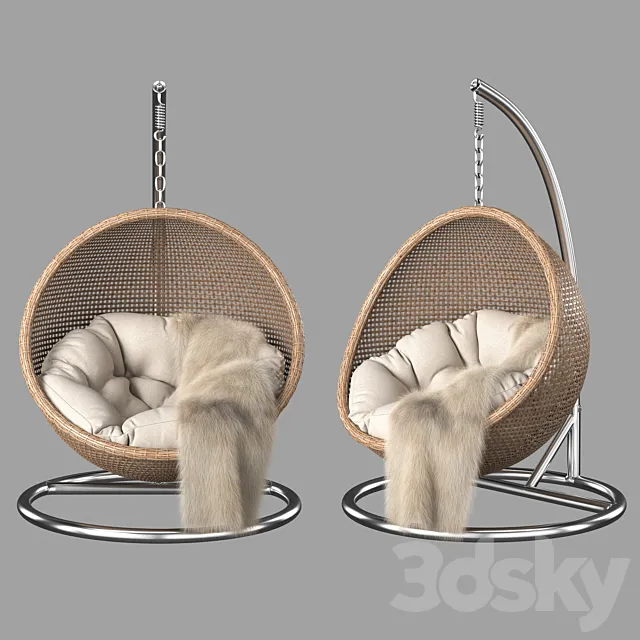 Rattan hanging chair 3D Model