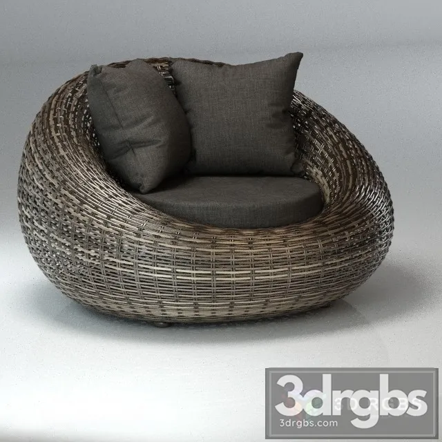 Rattan Kiwi Armchair 3D Model Free