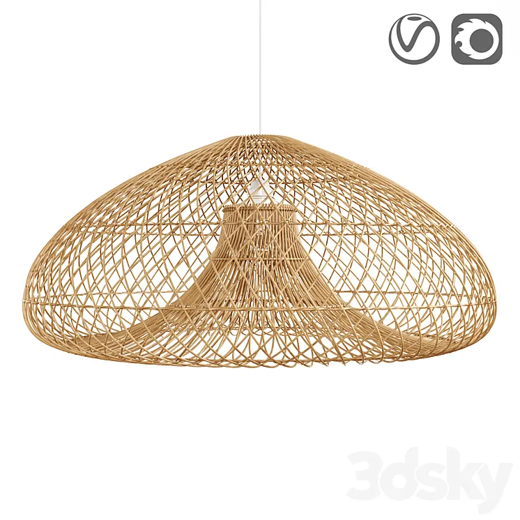 Rattan lamp Titou 3D Model Free