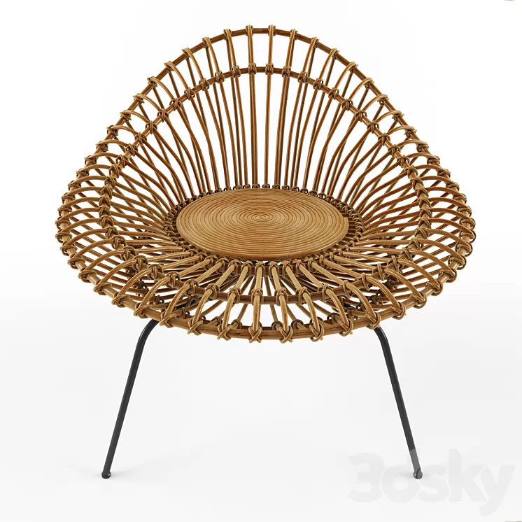 Rattan lounge chair 3D Model