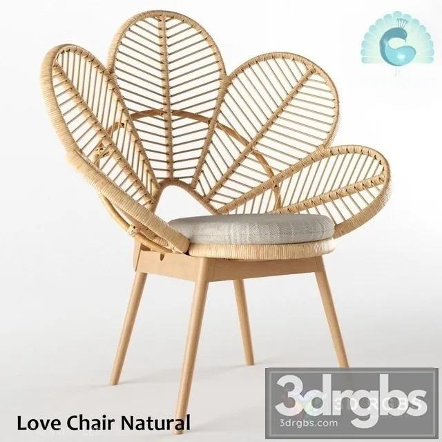 Rattan Love Chair 3D Model Free