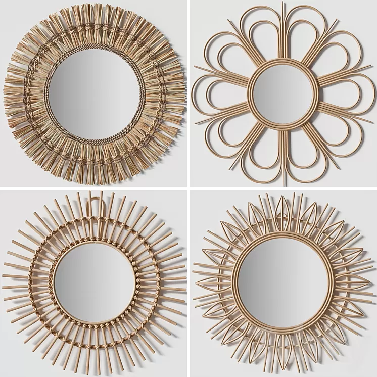 Rattan mirrors 3D Model