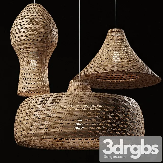 Rattan Pendant Light 07 3D Model Free