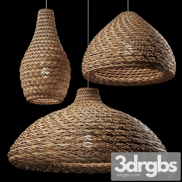 Rattan Pendant Light 08 3D Model Free