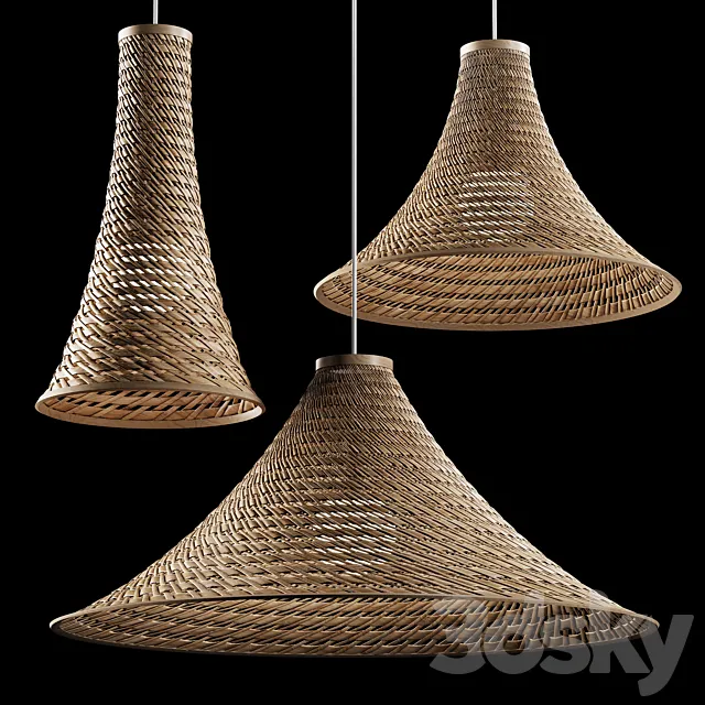 Rattan pendant Light 15 by La Vie 3D Model