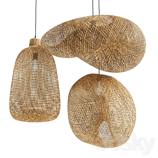Rattan Pendant light 3D Model