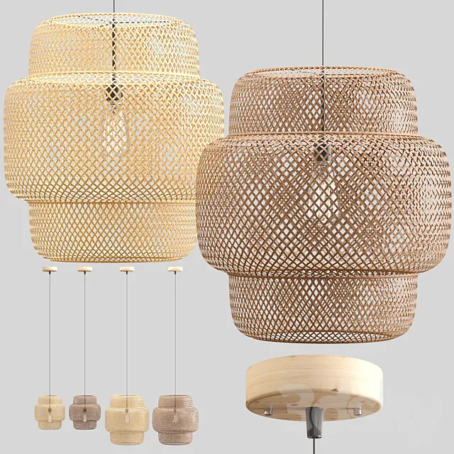 Rattan pendant lights 050 3D Model