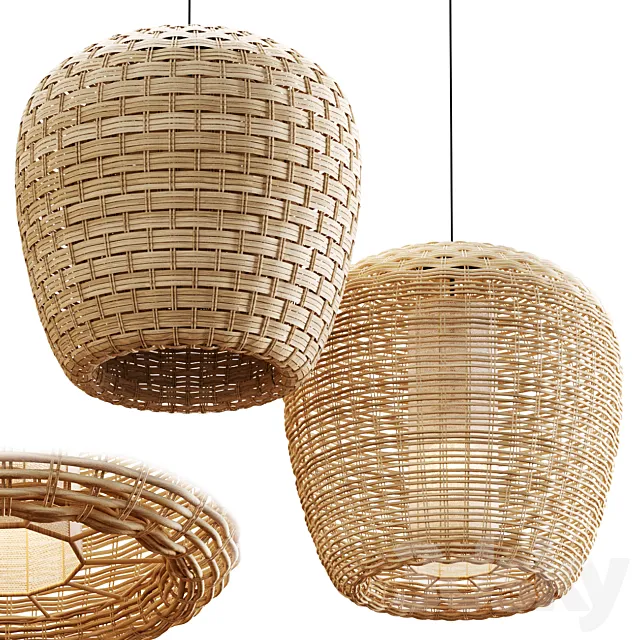 Rattan pendant lights 147 3D Model