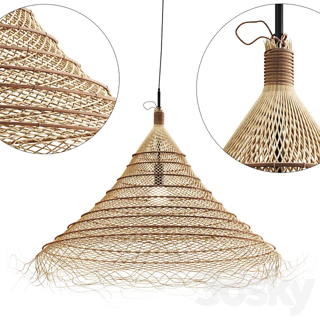 Rattan pendant lights 201 3D Model