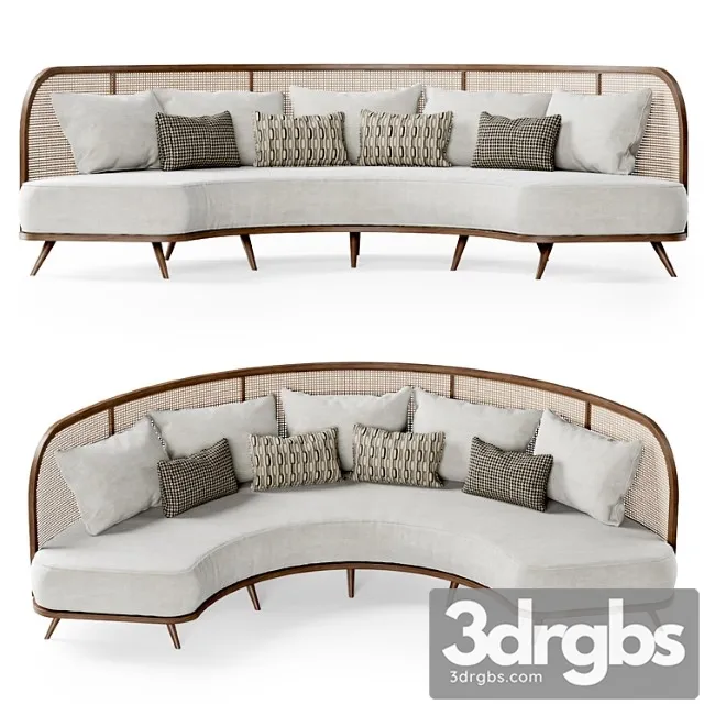 Rattan semicircular sofa