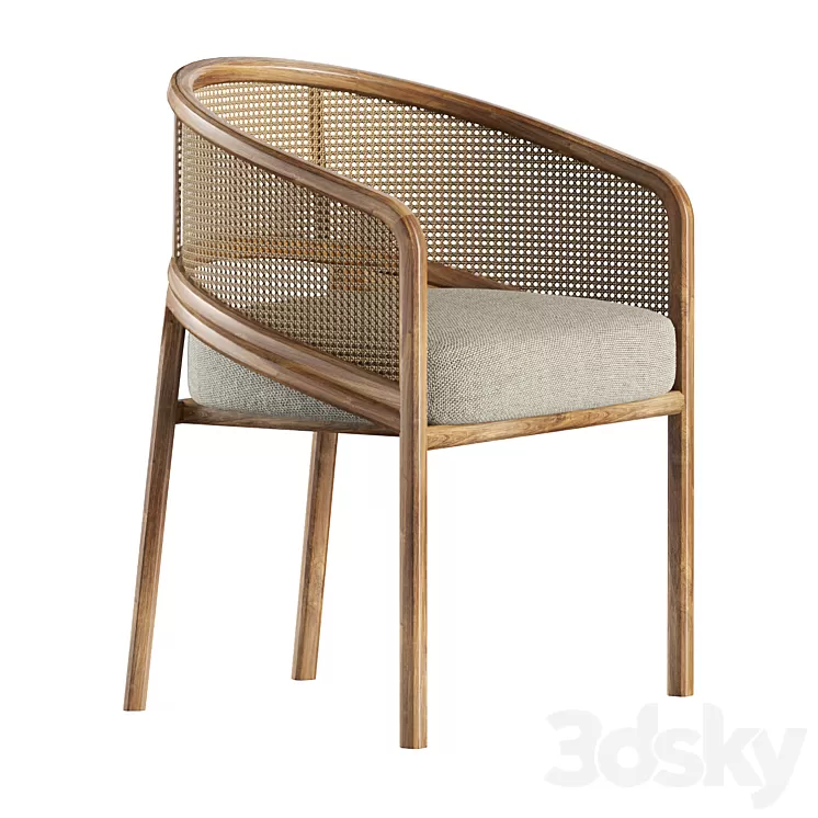Rattan Spencer Dining Chair 3D Model Free