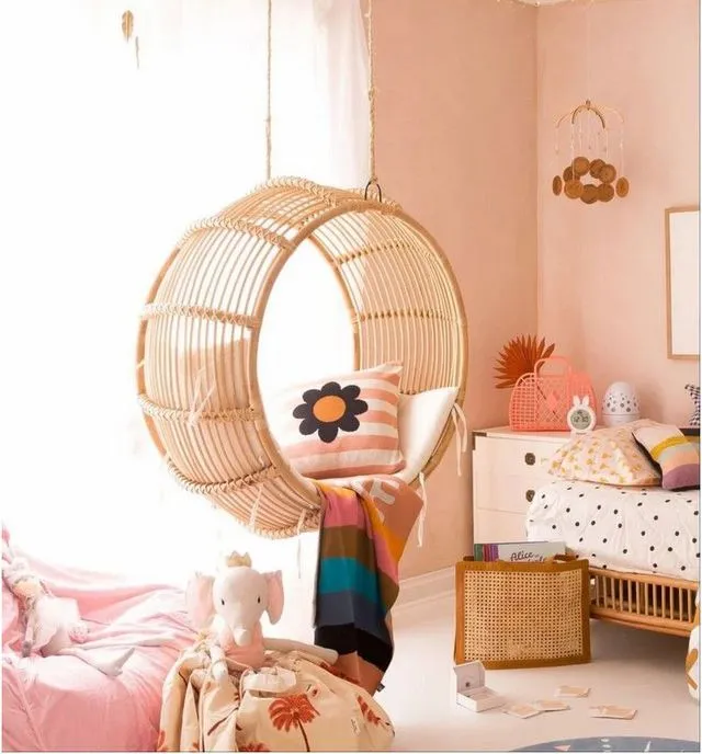 Rattan swing chair natural 3D Model