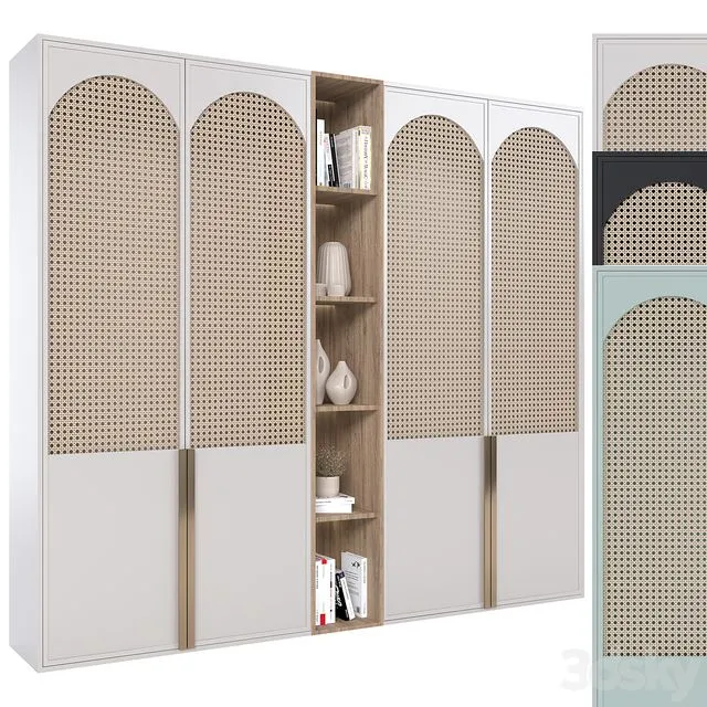 Rattan wardrobe furniture 02 3D Model