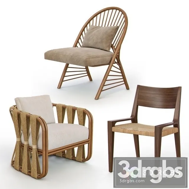Rattan Wicker Chair 3D Model Free