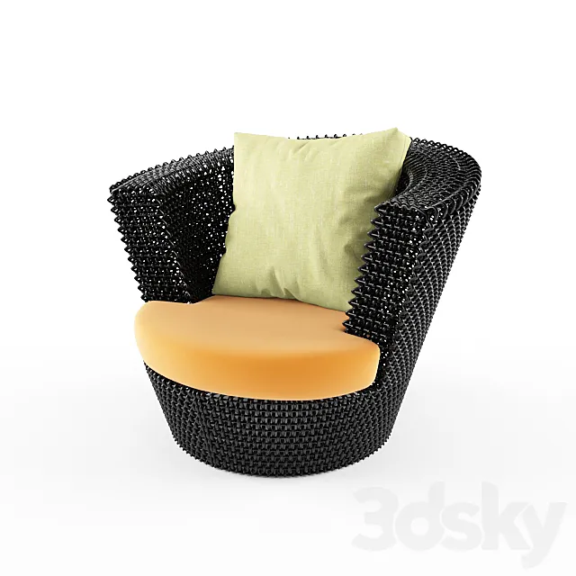 Rattan wicker chair 3D Model