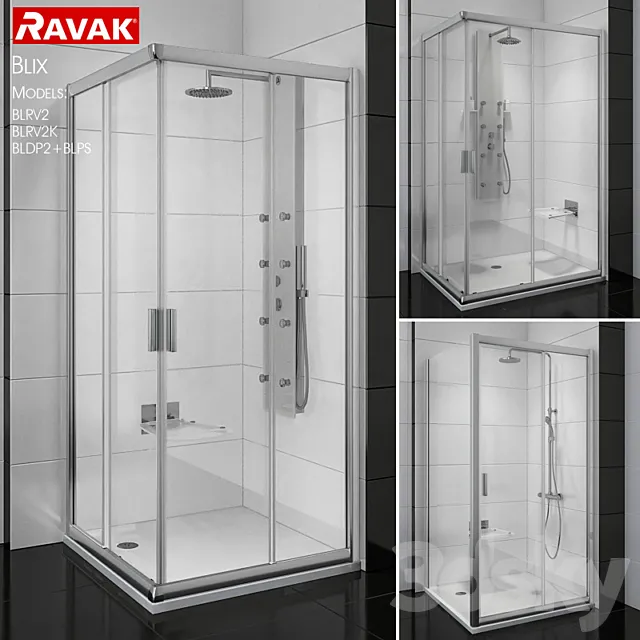 Ravak BLIX Corner Shower Enclosures 3DModel
