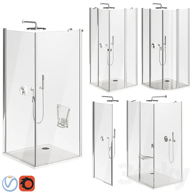 Ravak Chrome Shower Cabin 3D Model