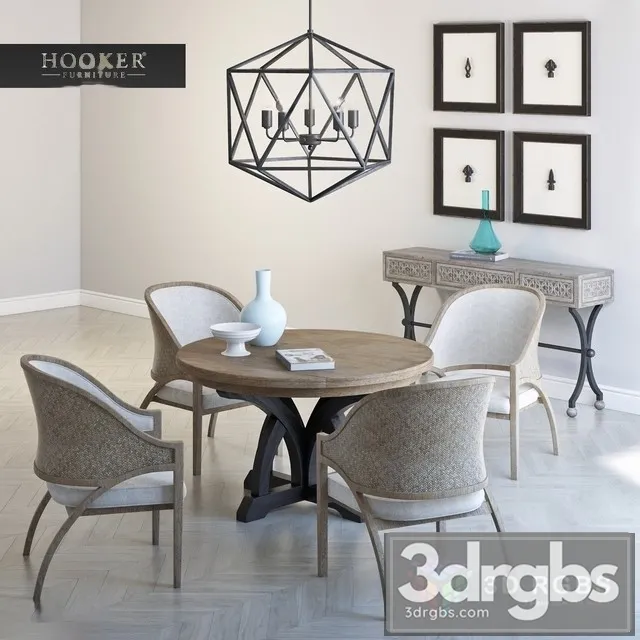 Ravenna Console Affinity Sling Back Chair Corsica Dark Round Dining Table 3D Model Free