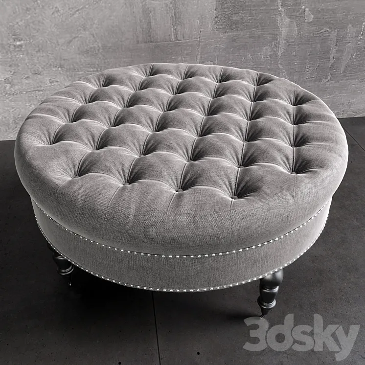 Ravi Tufted Ottoman 3D Model Free