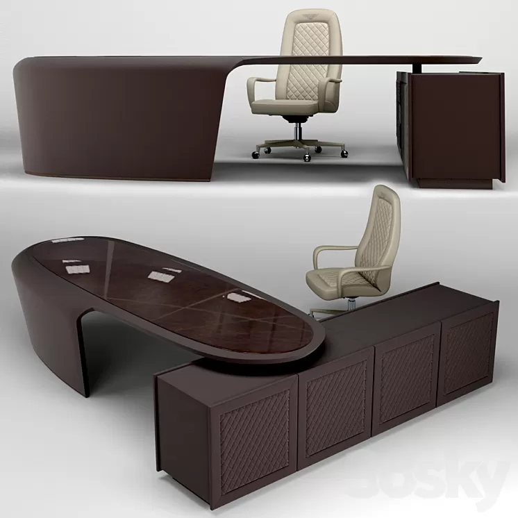 Rayleigh Conference Chair and PRESIDENT Desk 3D Model