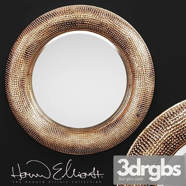 Raymus Mirror by Howard Elliott Copper Decor Round Disc Metal Decorative Wall Decor Luxury Mirror 3D Model Free