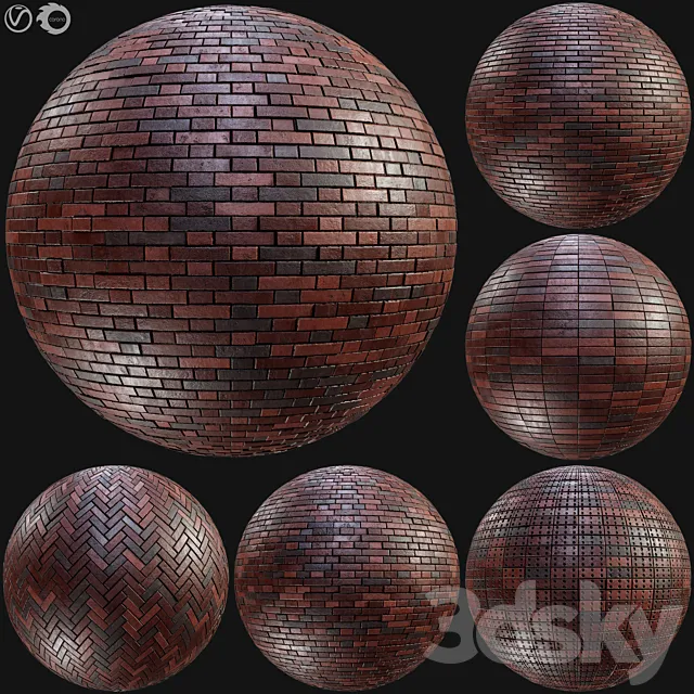 Realistic Brick PBR Material Vol10 3D Model