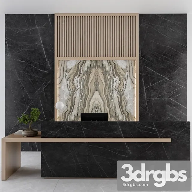Reception black and gold 2 3D Model Free
