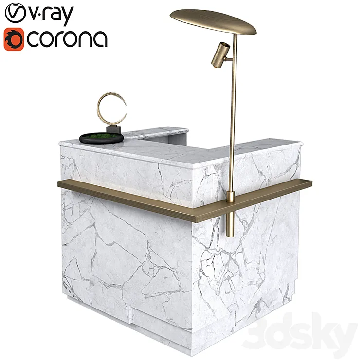 Reception desk 3D Model Free